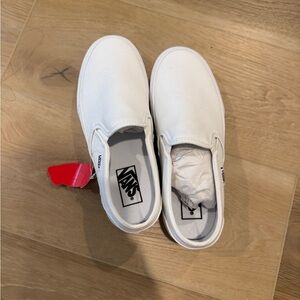 Vans White Slip-On Sneakers